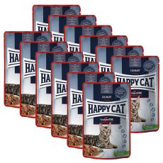 Kapsička Happy Cat MEAT IN SAUCE Culinary Voralpen-Rind / Hovädzie, 12 x 85 g