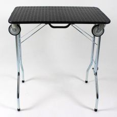 Stôl trimovací skladací s kolieskami 80 x 50 x 85 cm, čierny