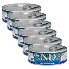 Farmina N&D cat Trout, Salmon & Shrimps konzerva 6 x 80 g